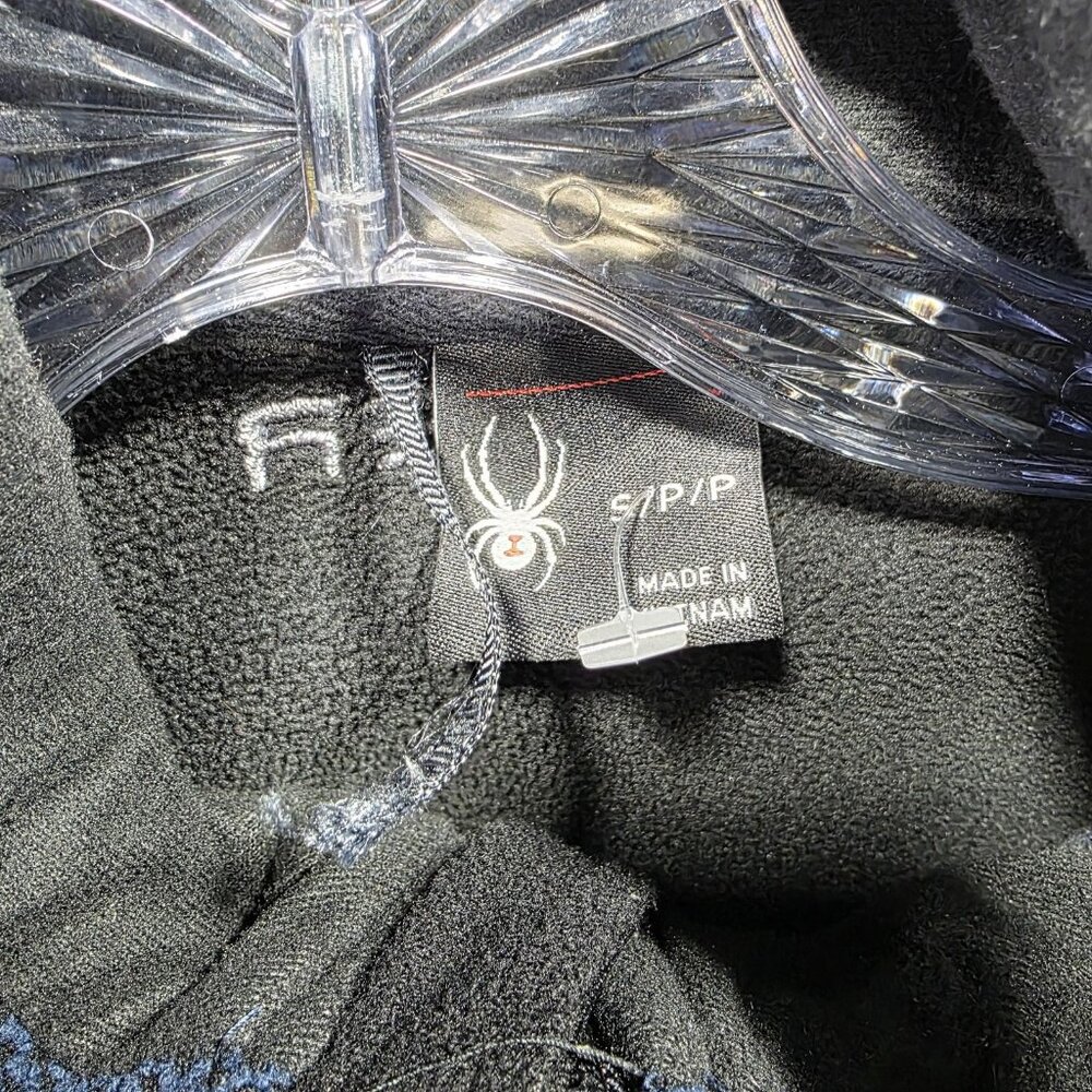 Spyder Jacket Mens Small Blue Black Full Zip Fleece Softshell Outdoor Layer - Picture 3 of 8